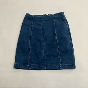 FREE PEOPLE back zip bodycon denim mini